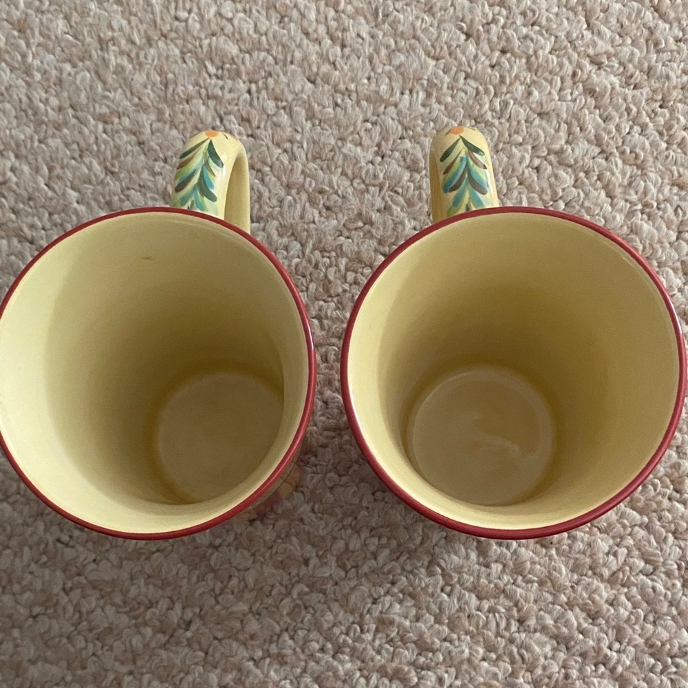 2 Vintage Gail Pittman Hand Painted coffee mugs Siena  Garland Pattern - Picture 5 of 17